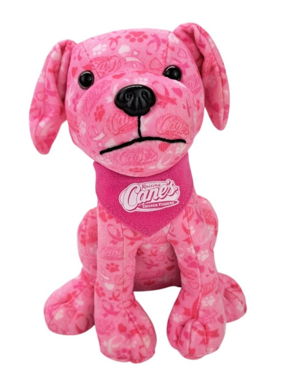 Raising Cane's Plush Pink Dog Breast Cancer Awareness Collectible Puppy 7 Inches